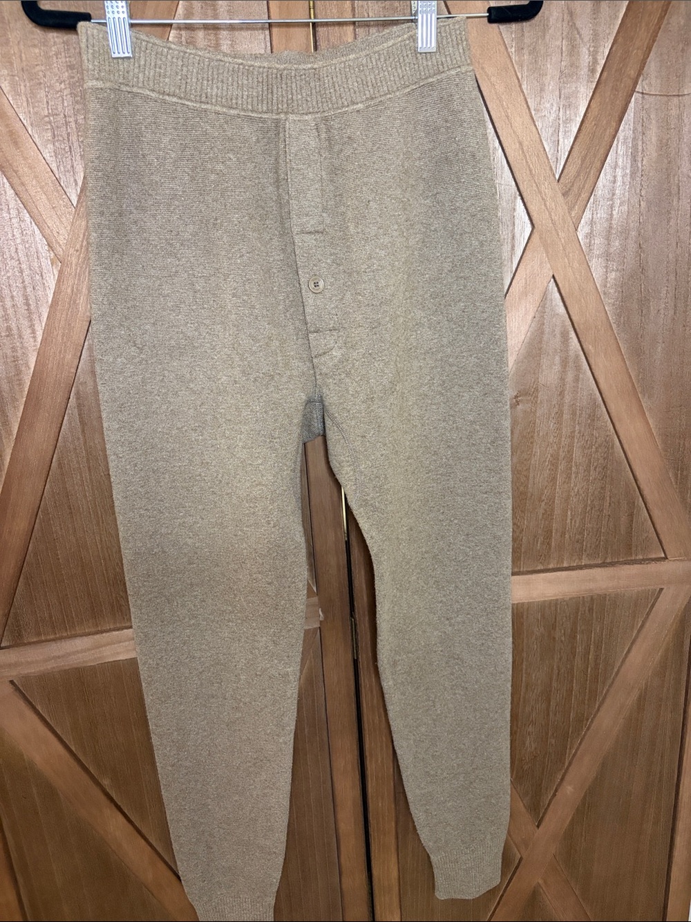 Cashmere Blend Knit Thermal Leggings / Long Johns Camel Colour